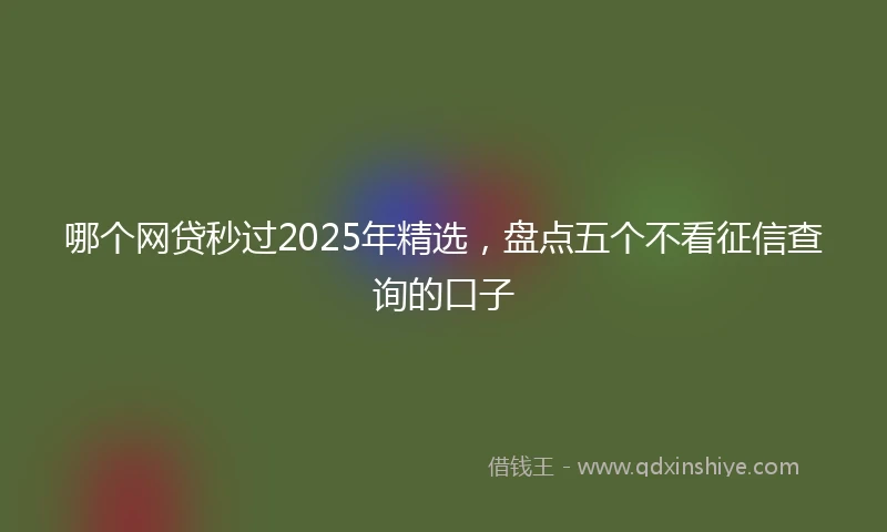 哪个网贷秒过2025年精选，盘点五个不看征信查询的口子