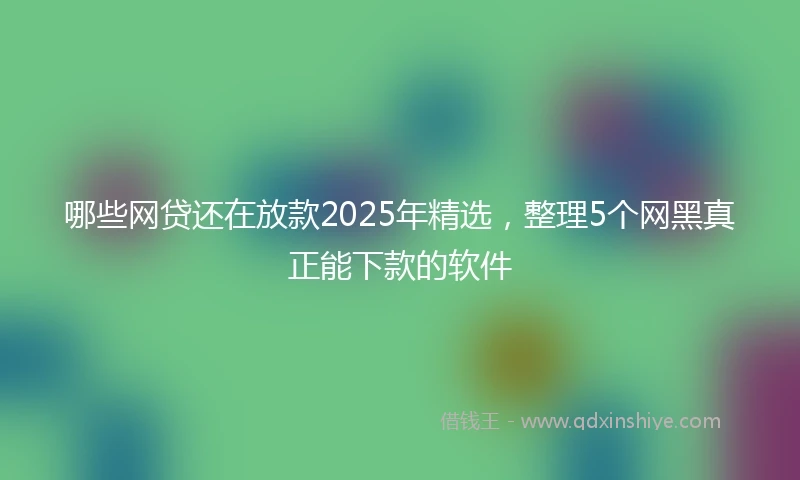 哪些网贷还在放款2025年精选，整理5个网黑真正能下款的软件