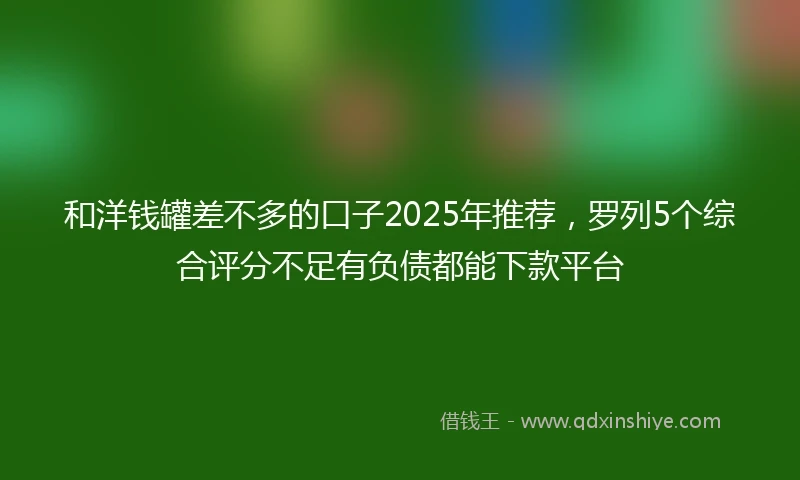 和洋钱罐差不多的口子2025年推荐，罗列5个综合评分不足有负债都能下款平台