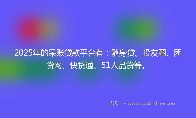 2025年的呆账贷款平台有：随身贷、投友圈、团贷网、快贷通、51人品贷等。