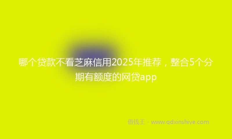 哪个贷款不看芝麻信用2025年推荐，整合5个分期有额度的网贷app