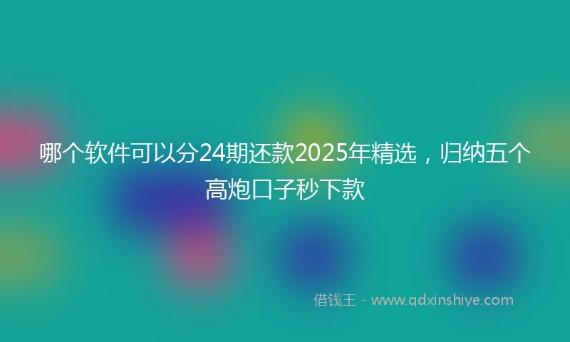 哪个软件可以分24期还款2025年精选，归纳五个高炮口子秒下款