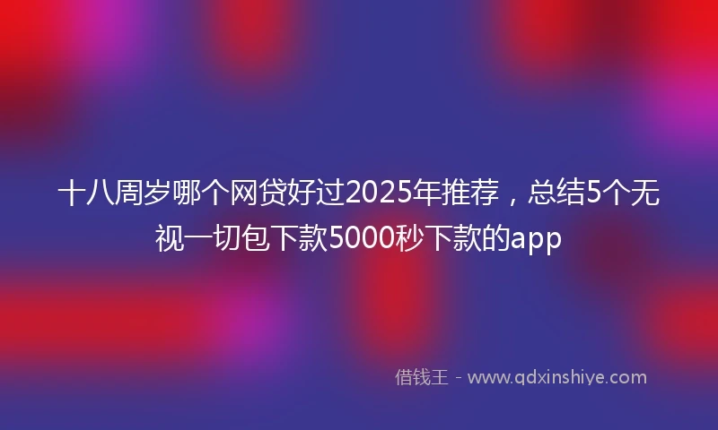 十八周岁哪个网贷好过2025年推荐，总结5个无视一切包下款5000秒下款的app