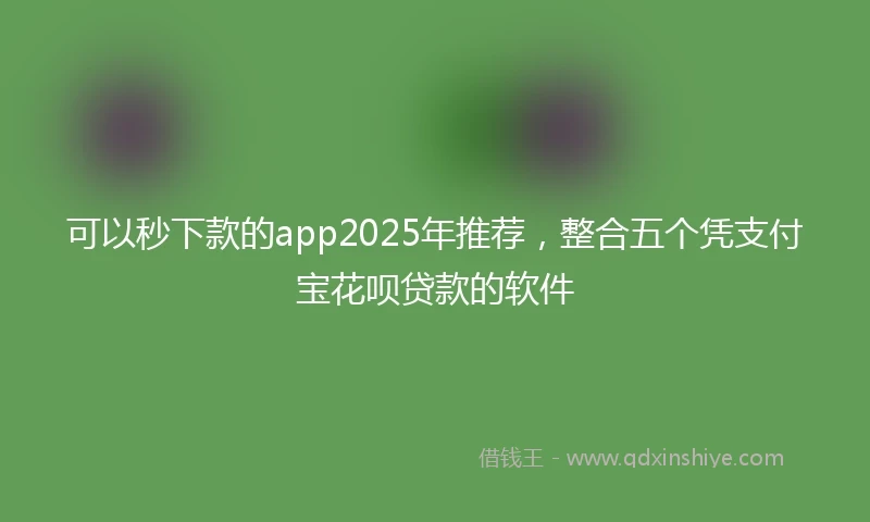 可以秒下款的app2025年推荐,整合五个凭支付宝花呗贷款的软件