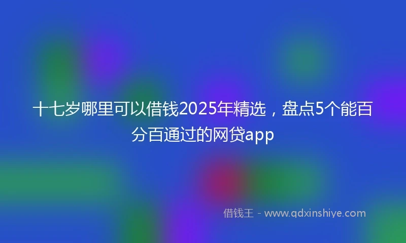 十七岁哪里可以借钱2025年精选,盘点5个能百分百通过的网贷app