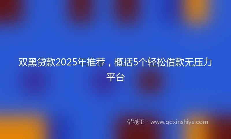 双黑贷款2025年推荐，概括5个轻松借款无压力平台