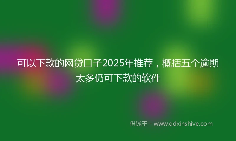 可以下款的网贷口子2025年推荐，概括五个逾期太多仍可下款的软件