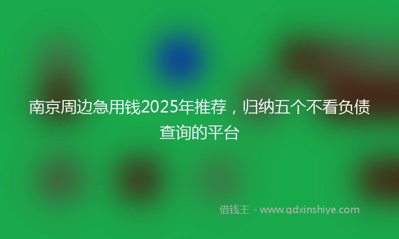 南京周边急用钱2025年推荐，归纳五个不看负债查询的平台