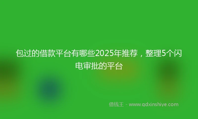 包过的借款平台有哪些2025年推荐，整理5个闪电审批的平台