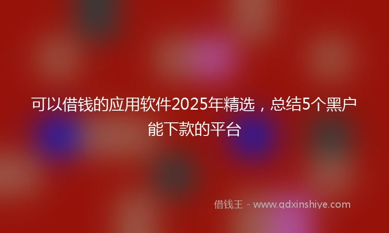 可以借钱的应用软件2025年精选,总结5个黑户能下款的平台