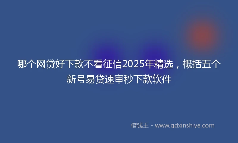 哪个网贷好下款不看征信2025年精选，概括五个新号易贷速审秒下款软件