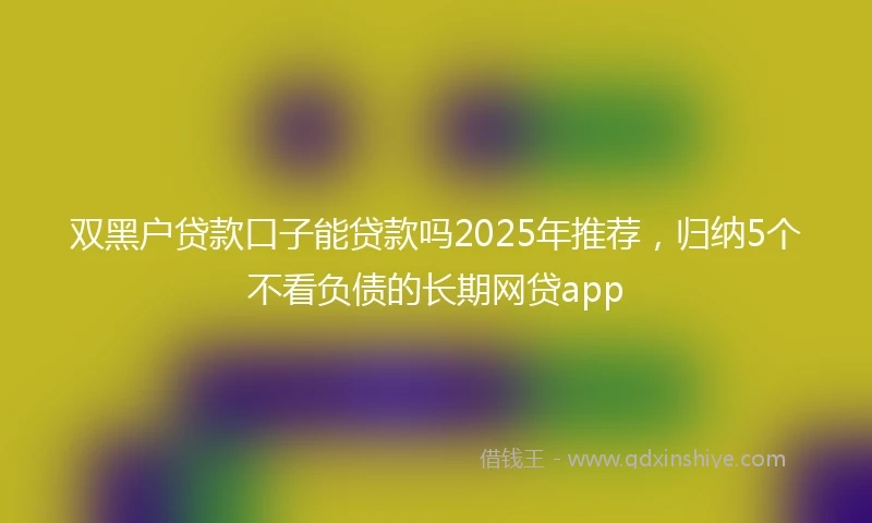 双黑户贷款口子能贷款吗2025年推荐，归纳5个不看负债的长期网贷app