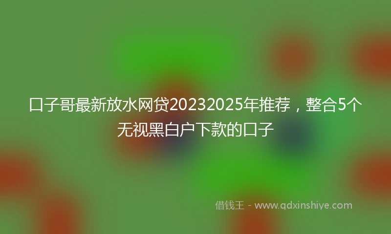 口子哥最新放水网贷20232025年推荐，整合5个无视黑白户下款的口子