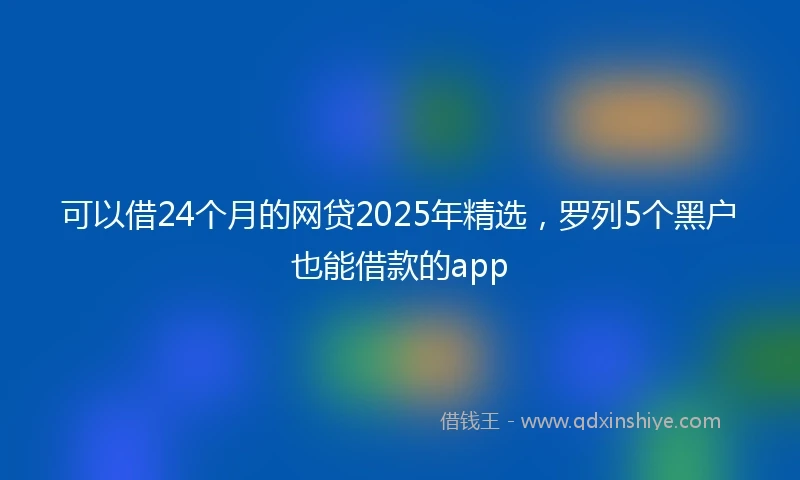 可以借24个月的网贷2025年精选，罗列5个黑户也能借款的app