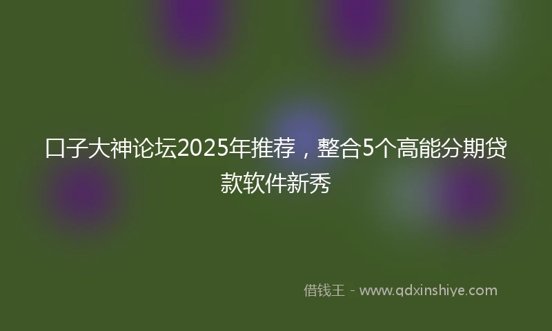 口子大神论坛2025年推荐，整合5个高能分期贷款软件新秀