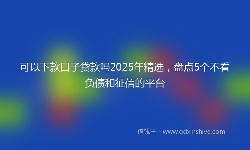 可以下款口子贷款吗2025年精选,盘点5个不看负债和征信的平台