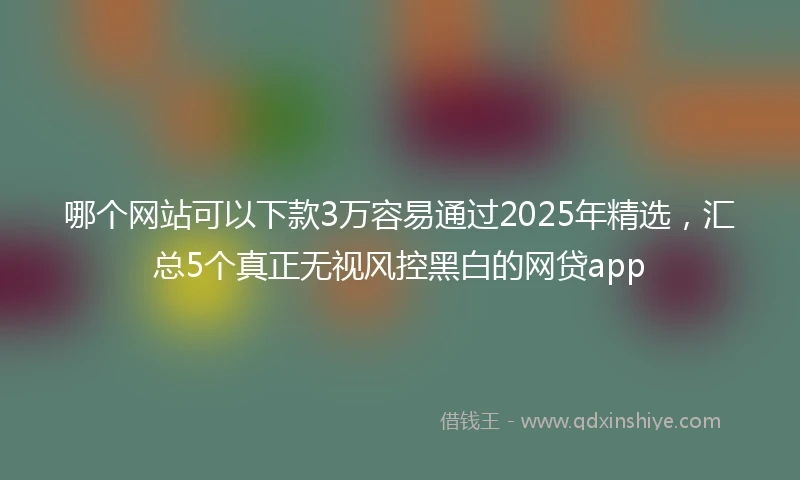 哪个网站可以下款3万容易通过2025年精选，汇总5个真正无视风控黑白的网贷app