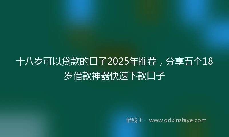 十八岁可以贷款的口子2025年推荐，分享五个18岁借款神器快速下款口子