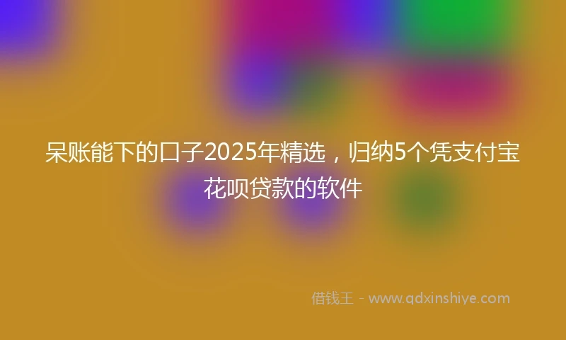 呆账能下的口子2025年精选，归纳5个凭支付宝花呗贷款的软件