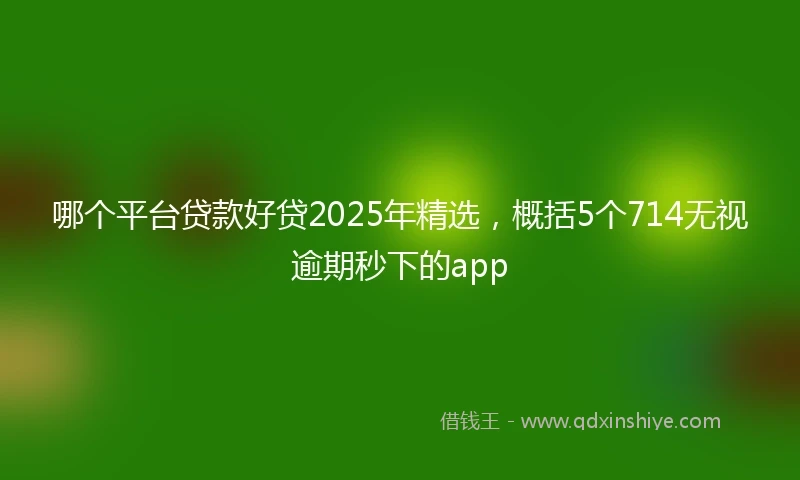 哪个平台贷款好贷2025年精选，概括5个714无视逾期秒下的app