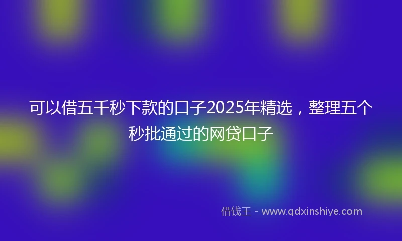 可以借五千秒下款的口子2025年精选，整理五个秒批通过的网贷口子