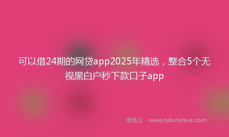可以借24期的网贷app2025年精选，整合5个无视黑白户秒下款口子app