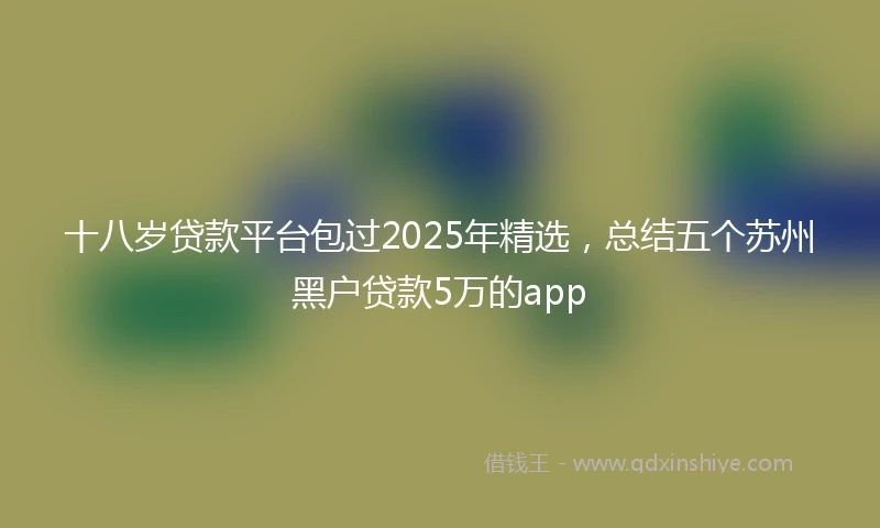 十八岁贷款平台包过2025年精选，总结五个苏州黑户贷款5万的app