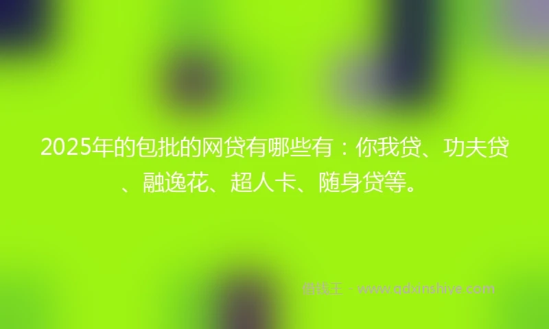 2025年的包批的网贷有哪些有：你我贷、功夫贷、融逸花、超人卡、随身贷等。