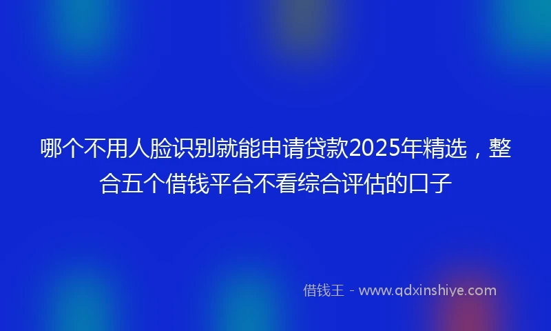 哪个不用人脸识别就能申请贷款2025年精选，整合五个借钱平台不看综合评估的口子