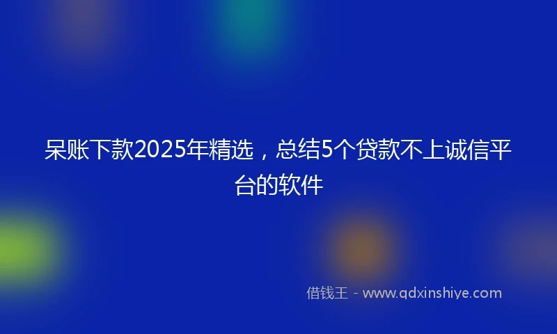呆账下款2025年精选，总结5个贷款不上诚信平台的软件