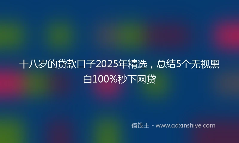 十八岁的贷款口子2025年精选，总结5个无视黑白100%秒下网贷