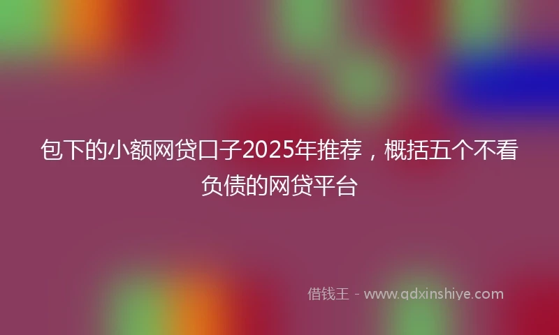 包下的小额网贷口子2025年推荐，概括五个不看负债的网贷平台