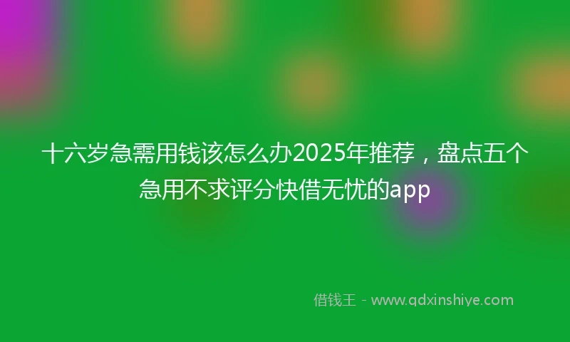 十六岁急需用钱该怎么办2025年推荐，盘点五个急用不求评分快借无忧的app