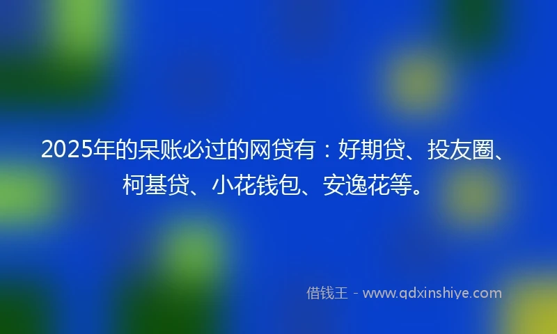 2025年的呆账必过的网贷有：好期贷、投友圈、柯基贷、小花钱包、安逸花等。