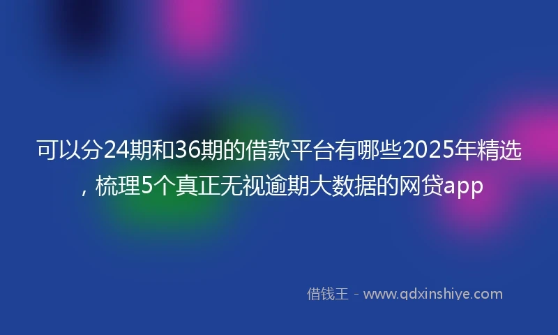 可以分24期和36期的借款平台有哪些2025年精选，梳理5个真正无视逾期大数据的网贷app