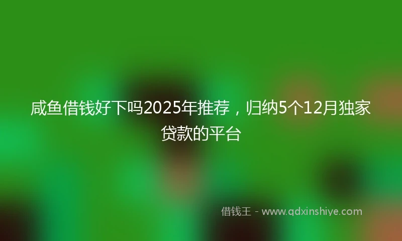 咸鱼借钱好下吗2025年推荐，归纳5个12月独家贷款的平台