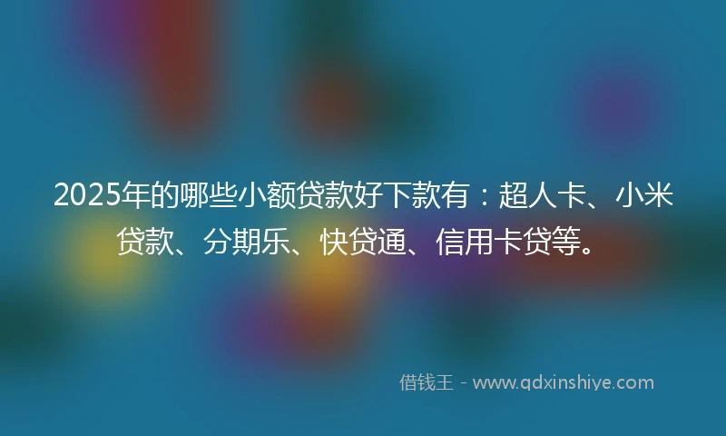2025年的哪些小额贷款好下款有：超人卡、小米贷款、分期乐、快贷通、信用卡贷等。