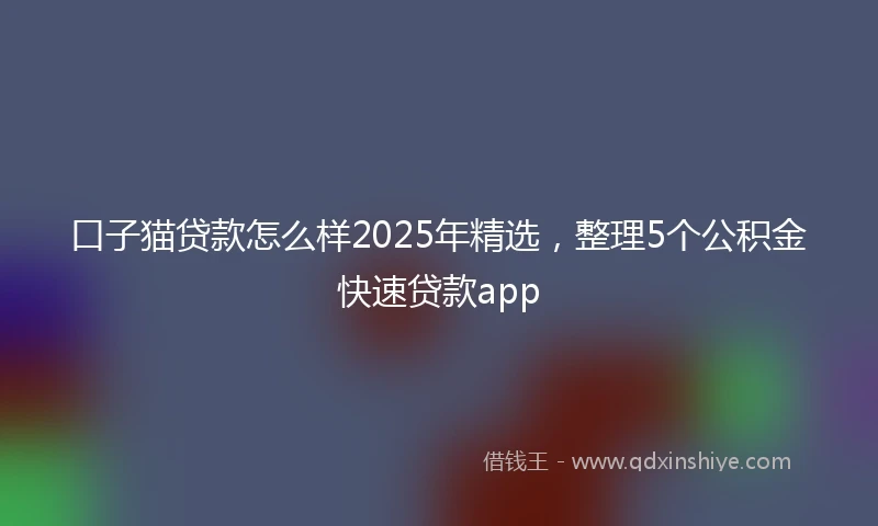 口子猫贷款怎么样2025年精选，整理5个公积金快速贷款app