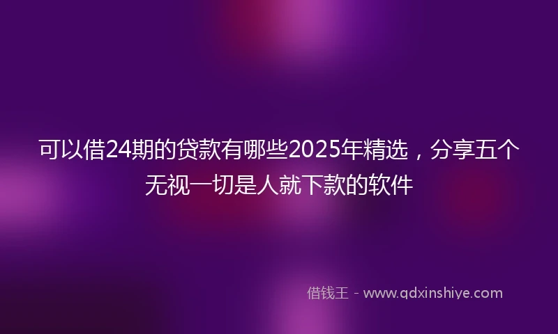 可以借24期的贷款有哪些2025年精选，分享五个无视一切是人就下款的软件