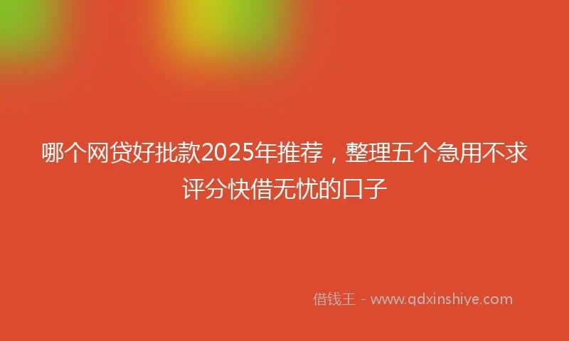 哪个网贷好批款2025年推荐，整理五个急用不求评分快借无忧的口子