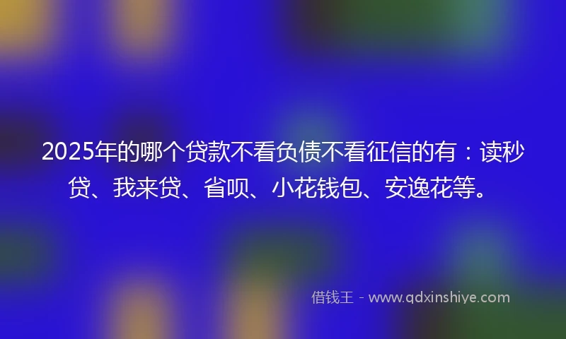 2025年的哪个贷款不看负债不看征信的有：读秒贷、我来贷、省呗、小花钱包、安逸花等。