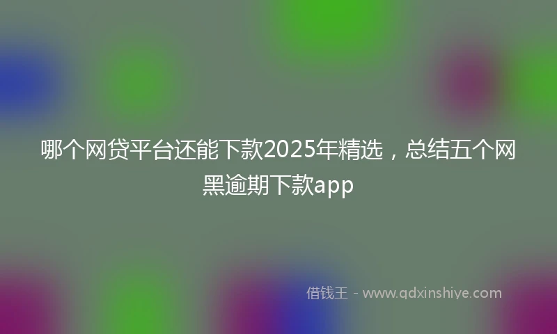 哪个网贷平台还能下款2025年精选，总结五个网黑逾期下款app