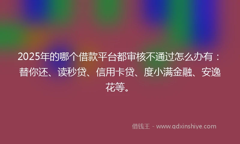 2025年的哪个借款平台都审核不通过怎么办有：替你还、读秒贷、信用卡贷、度小满金融、安逸花等。