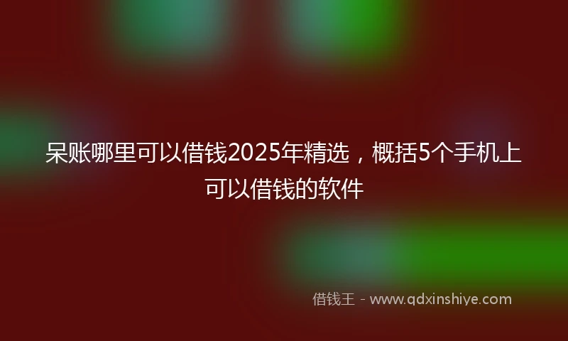 呆账哪里可以借钱2025年精选，概括5个手机上可以借钱的软件