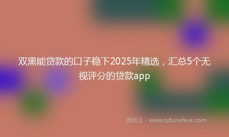 双黑能贷款的口子稳下2025年精选，汇总5个无视评分的贷款app