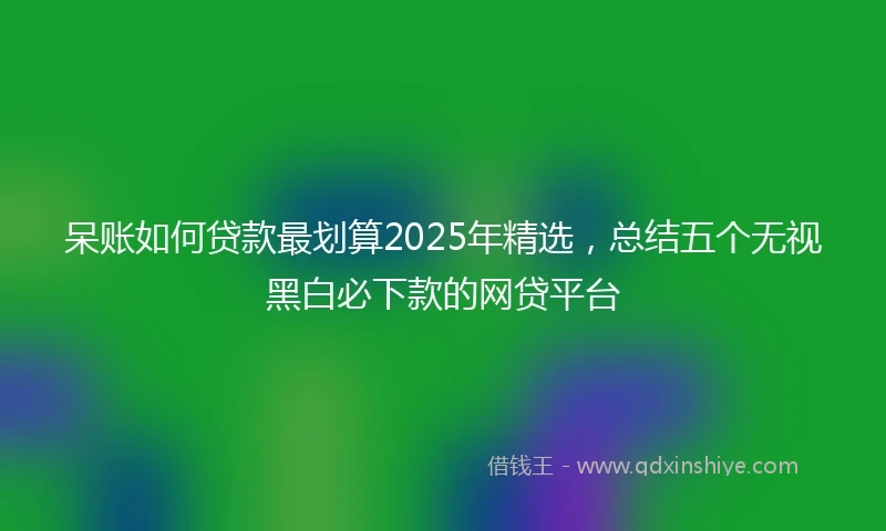 呆账如何贷款最划算2025年精选，总结五个无视黑白必下款的网贷平台