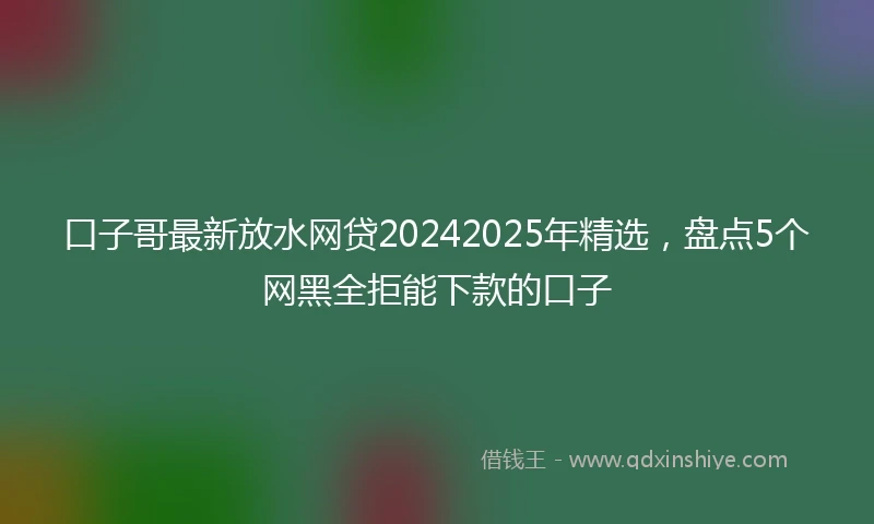 口子哥最新放水网贷20242025年精选，盘点5个网黑全拒能下款的口子