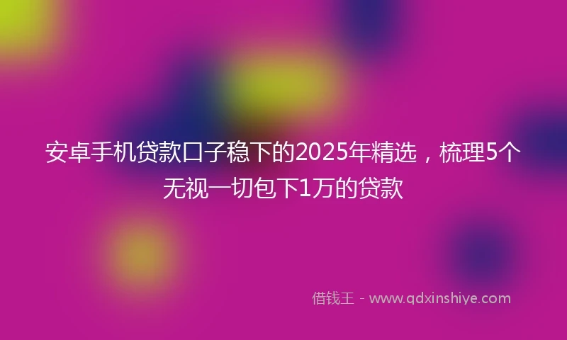 安卓手机贷款口子稳下的2025年精选，梳理5个无视一切包下1万的贷款