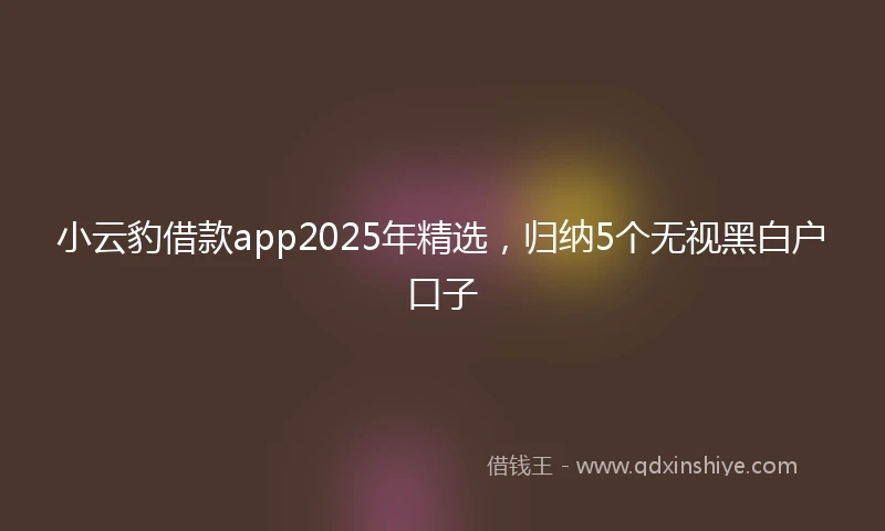 小云豹借款app2025年精选，归纳5个无视黑白户口子