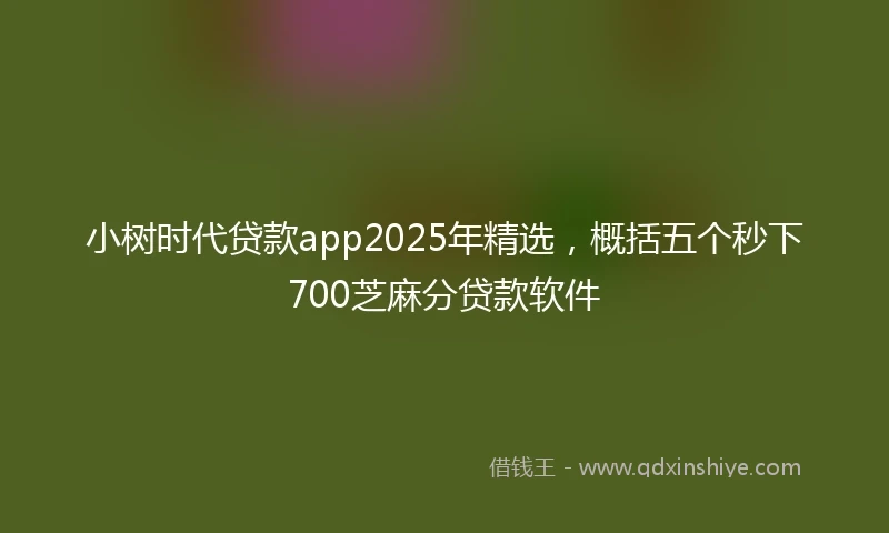 小树时代贷款app2025年精选，概括五个秒下700芝麻分贷款软件